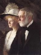 Edmund Charles Tarbell Henry Clay Frick and Daughter Helen oil painting artist